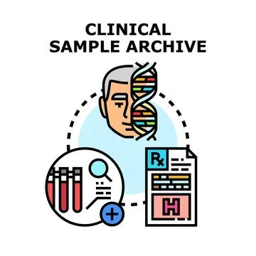 Clinical sample archive for dna research and medical analysis Stock Illustration