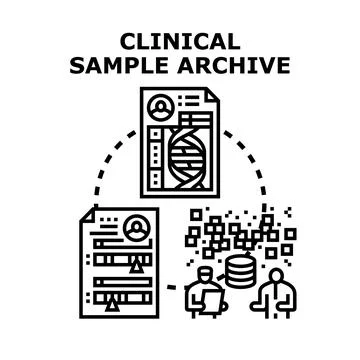 Clinical sample archiving process with genetic data Stock Illustration