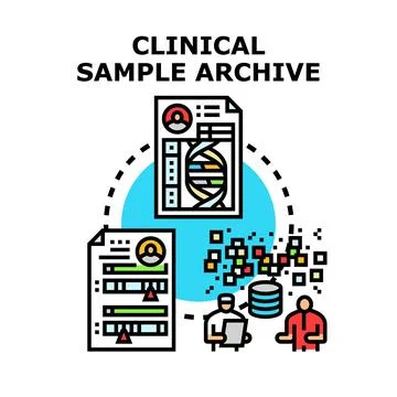 Clinical sample archiving process with genetic data Stock Illustration