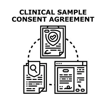 Clinical sample consent agreement concept vector illustration Stock Illustration