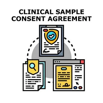Clinical sample consent agreement concept vector illustration Stock Illustration