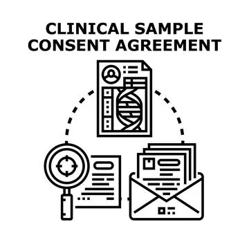 Clinical sample consent agreement process document Illustrazione stock