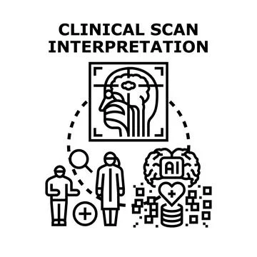 Clinical scan interpretation and artificial intelligence medical diagnostics Stock Illustration