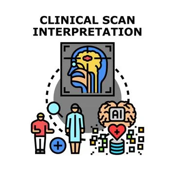 Clinical scan interpretation and artificial intelligence medical diagnostics Stock Illustration