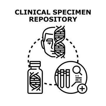 Clinical specimen repository creating genetic research database Stock Illustration