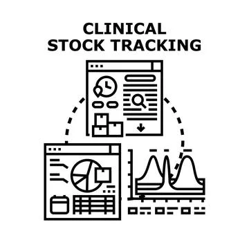 Clinical stock tracking system managing healthcare inventory Stock Illustration