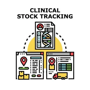 Clinical stock tracking system managing medicine inventory Stock Illustration