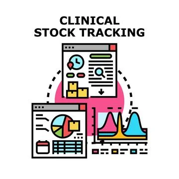 Clinical stock tracking system managing healthcare inventory Stock Illustration