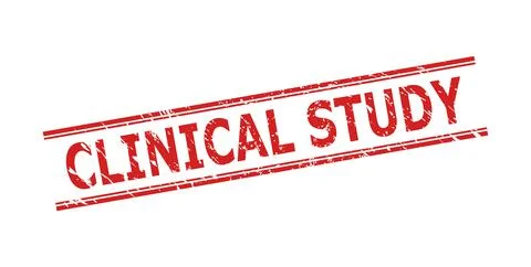 CLINICAL STUDY Seal with Corroded Style and Double Parallel Lines Illustrazione stock