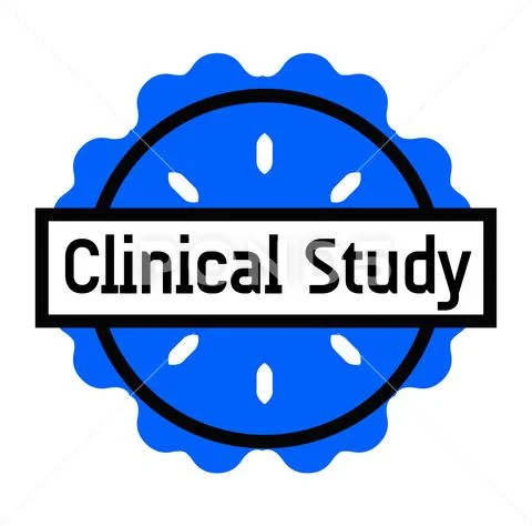 CLINICAL STUDY stamp on white Stock Illustration