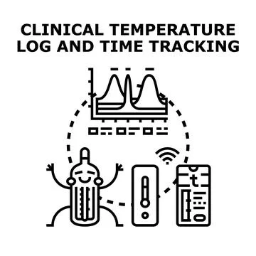 Clinical temperature log and time tracking medical concept Illustrazione stock