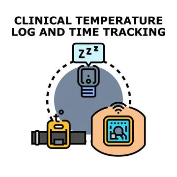 Clinical temperature logging and time tracking concept Stock Illustration