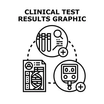 Clinical test results graphic analyzing health data Illustrazione stock