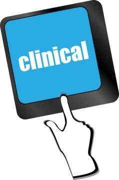 Clinical text on laptop computer keyboard, Stock Illustration
