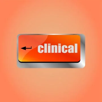 Clinical text on laptop computer keyboard button Stock Illustration