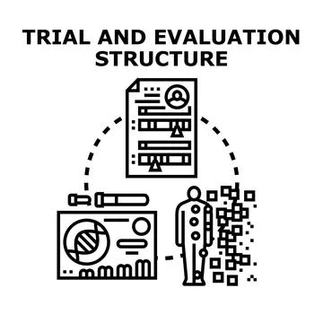 Clinical trial evaluation structure for medical research Stock Illustration