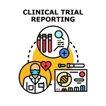 Clinical trial reporting process and research management Ilustração Stock