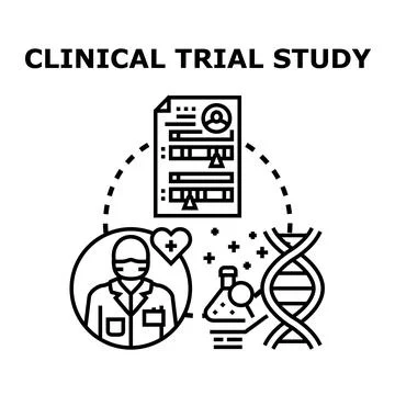 Clinical trial study research and medical experiment process Stock Illustration