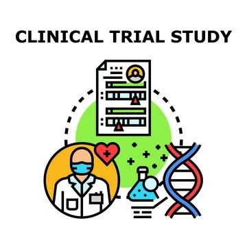 Clinical trial study research and medical experiment process Stock Illustration