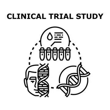 Clinical trial study researching human medicine and genetic testing 库存插图