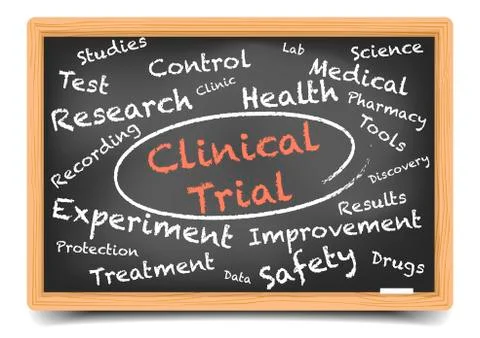 Clinical Trial Wordcloud Stock Illustration