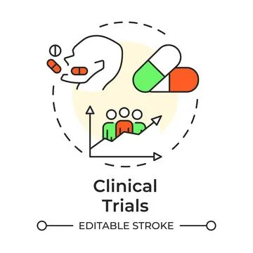 Clinical trials multi color concept icon Stock Illustration