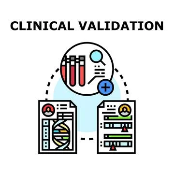 Clinical validation process for health data and medical research Stock Illustration