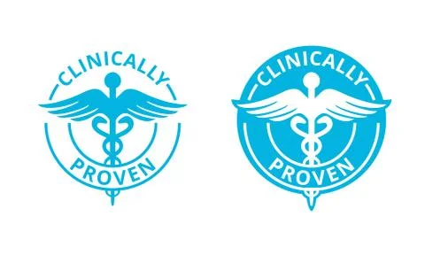 Clinically proven  stamp 2 in 1 Stock Illustration