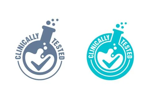 Clinically tested sign - vial inside stamp Stock-Illustration