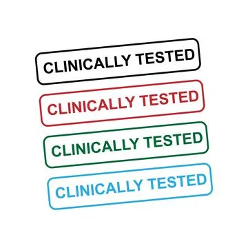 Clinically Tested Stamp Label Badge set Stock Illustration