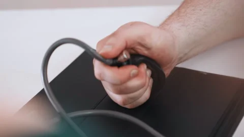 Clinician squeezes cuff pump in quick vital assessment routine. Medical staff Video stock 342337730