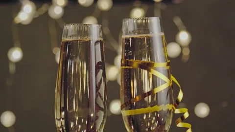 Clink glasses of champagne Video stock 163402704