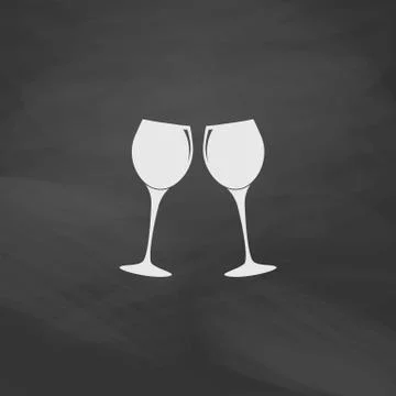 Clink glasses computer symbol Stock Illustration