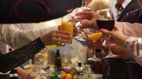 The clink of glasses, feast Video stock 55564858