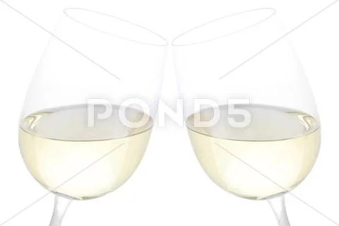 Clink glasses with white wine Stock Photos