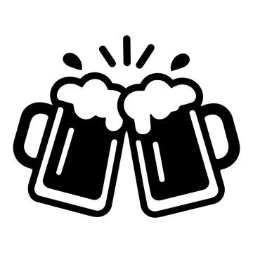 Clinking Beer Mugs Icon Ilustração Stock