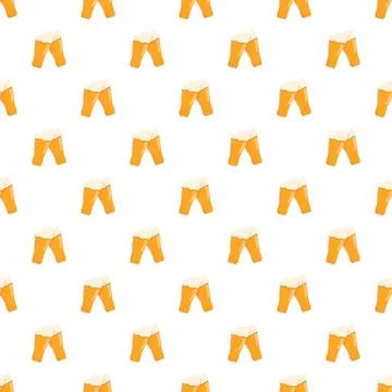 Clinking beer pints seamless pattern celebrating beverages Stock Illustration
