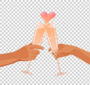 Clinking champagne glasses Stock Illustration