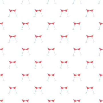 Clinking cocktail glasses celebration pattern on white background Stockillustratie