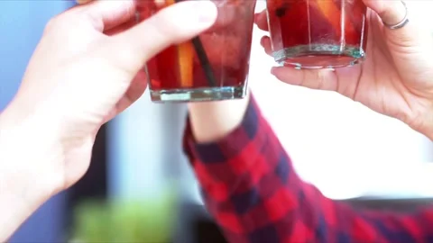 Clinking glasses happy friends having fun together, drinking bottled party 库存影片 336580500