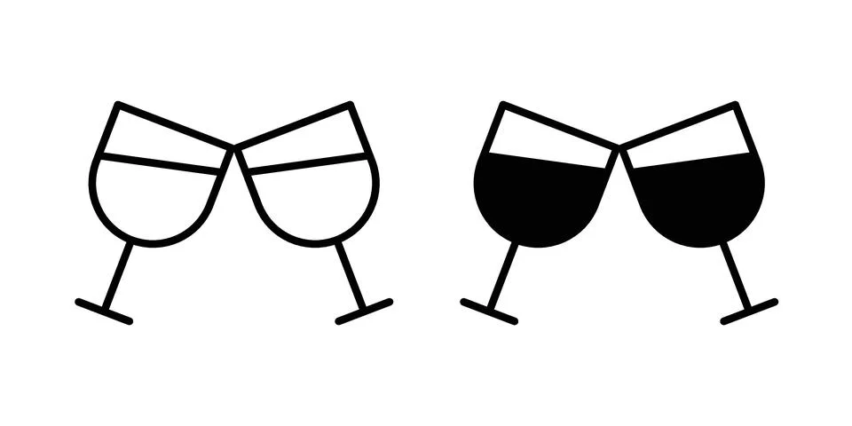 Clinking glasses icon illustration vector, icon set for apps Stock Illustration