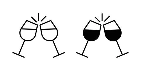 Clinking glasses icon vector art Illustrations Stock Illustration