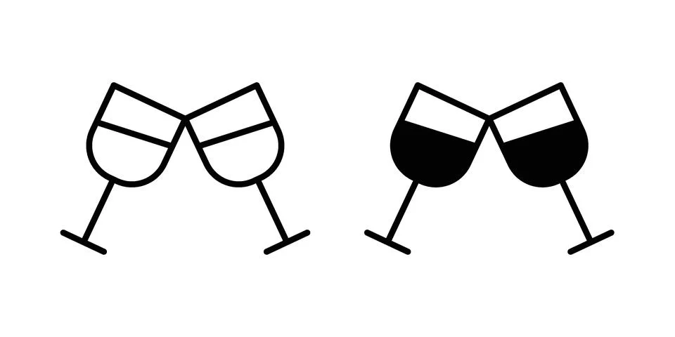 Clinking glasses icon vector design illustrations Stock Illustration