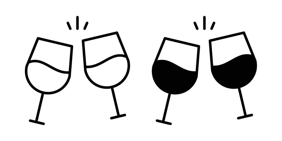 Clinking glasses icon vector, illustration icon set Stock Illustration