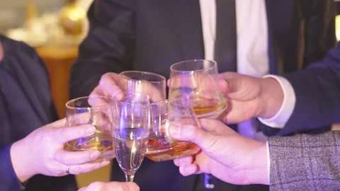 Clinking glasses at a party Stock-Footage 269125276