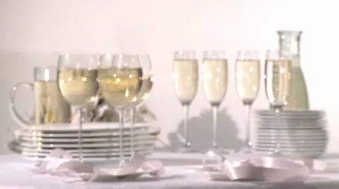 Clinking glasses of white wine Stock Footage 8574893