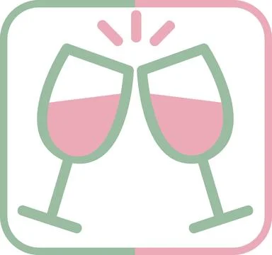 Clinking Wine Glasses Celebration Graphic Stock Illustration