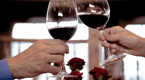 Clinking of Wineglasses Stock Footage 36052111
