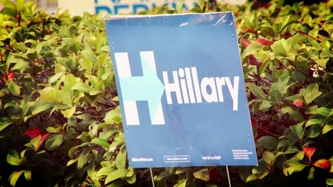 Clinton 2016 sign Stock Footage 90619733