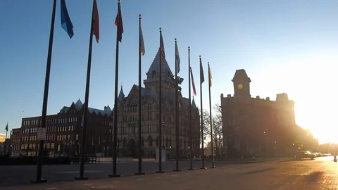 Clinton Square   in Syracuse, New York Stock Footage 88595202